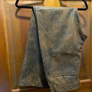 Sharon Young Faux Distressed Leather Pants